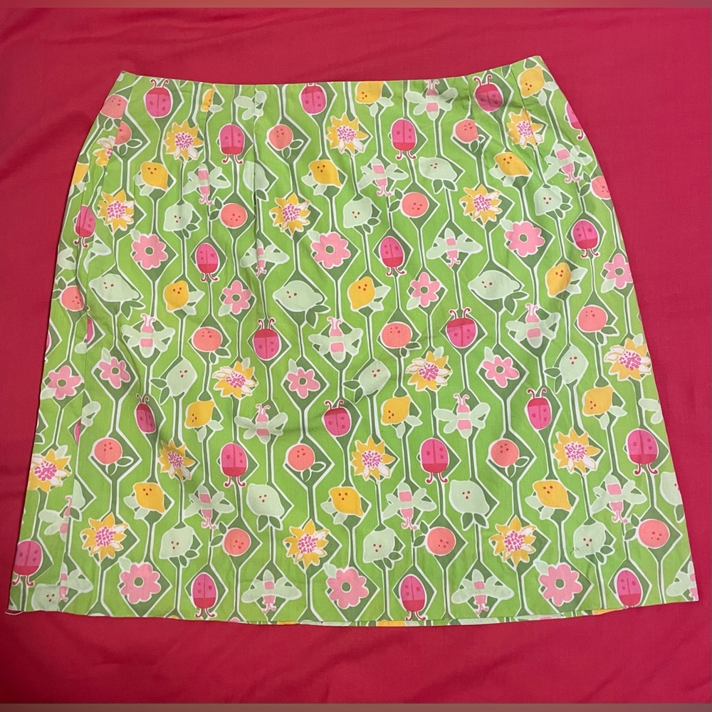 Vintage y2k lily pulitzer ladybug green skirt